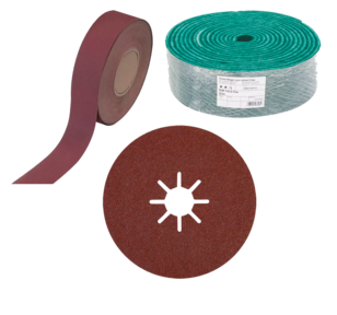 Schleifpapier,<br/>Schmirgelleinen und<br/>Fächerscheiben